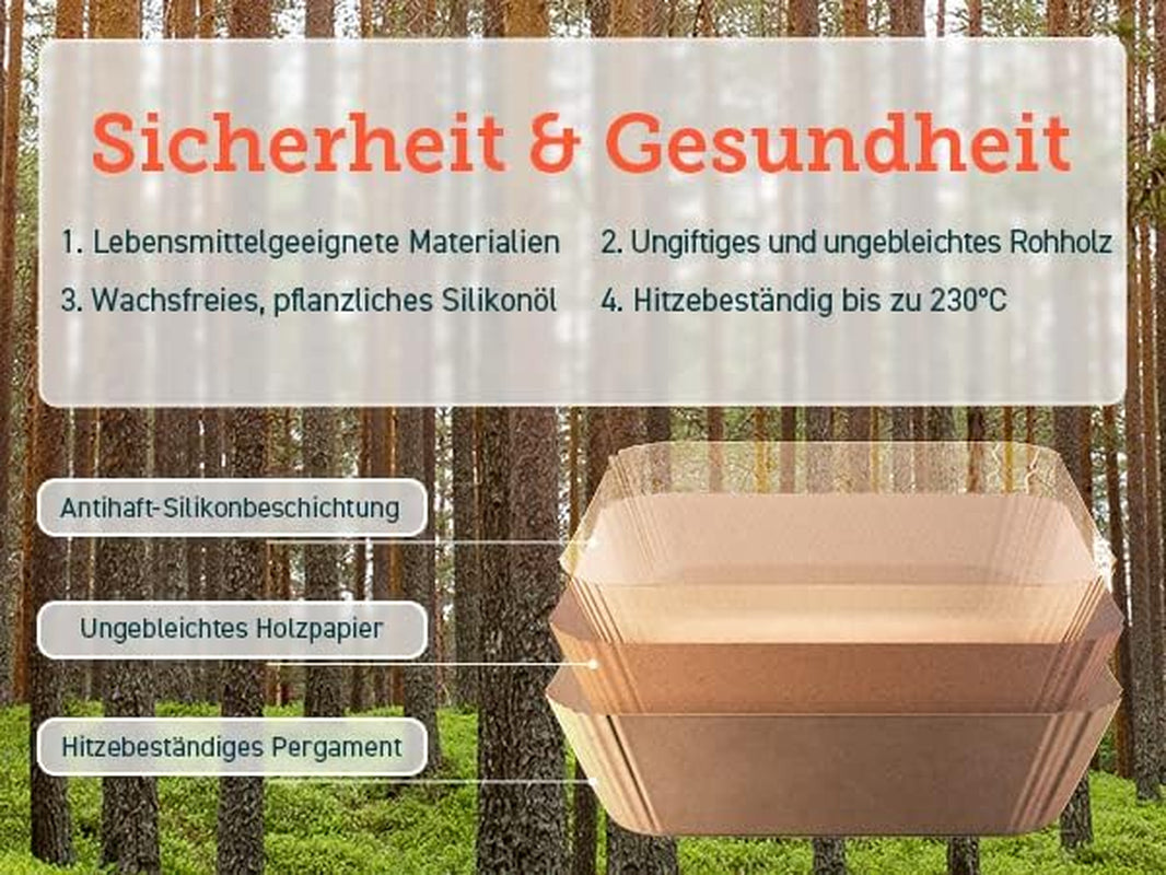 Cosori Airfryer Backpapier Ohne PFAS Und BPA, 100 Stück, 4-7,6L