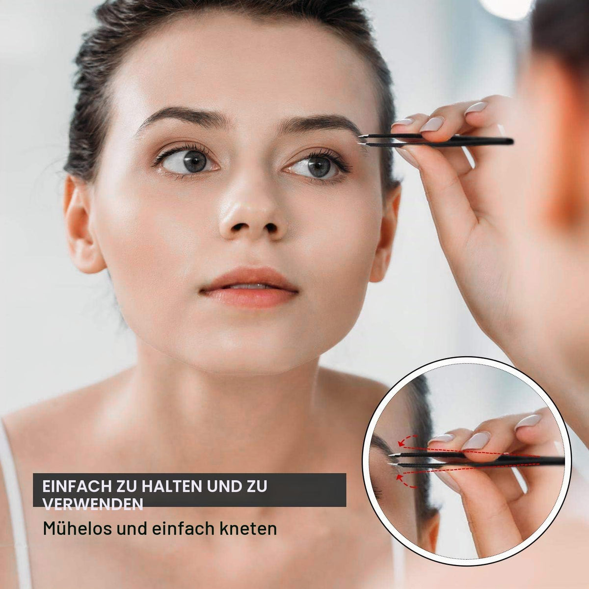 Upmore 4X Pinzette Set Edelstahl - Schwarz Augenbrauenpinzette Set Schere Pinzette, Gerade Schräge Spitze Zupfpinzette Splitterpinzette Spitzpinzette Für Frauen Und Männer