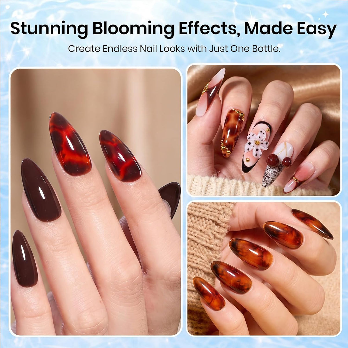 Beetles Blooming Gel, 15 ml Clear UV Nail Polish for Floral Nail Art Design and Effects – Perfect Gift for Women