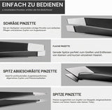 Upmore 4X Pinzette Set Edelstahl - Schwarz Augenbrauenpinzette Set Schere Pinzette, Gerade Schräge Spitze Zupfpinzette Splitterpinzette Spitzpinzette Für Frauen Und Männer