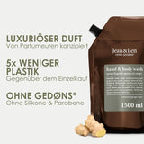 Jean & Len Hand & Body Wash Rosemary Und Ginger, Nachfüllbeutel, 1,5L